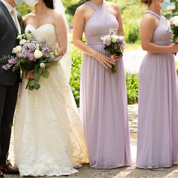 David‘s Bridal Crisscross High-neck Mesh Bridesmaid Dress - Picture 5 of 6